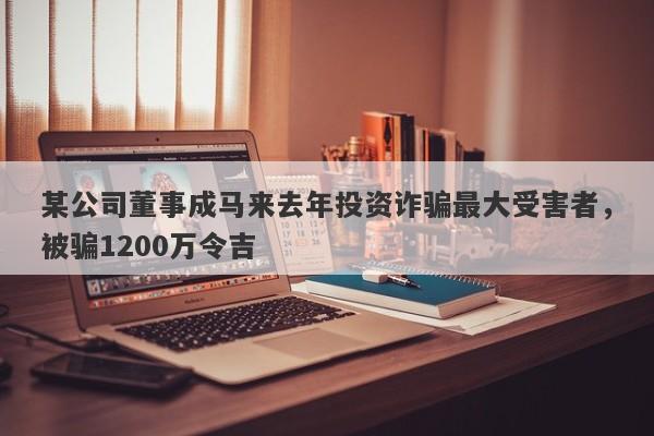 某公司董事成马来去年投资诈骗最大受害者，被骗1200万令吉