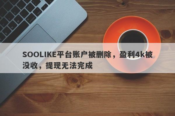 SOOLIKE平台账户被删除，盈利4k被没收，提现无法完成